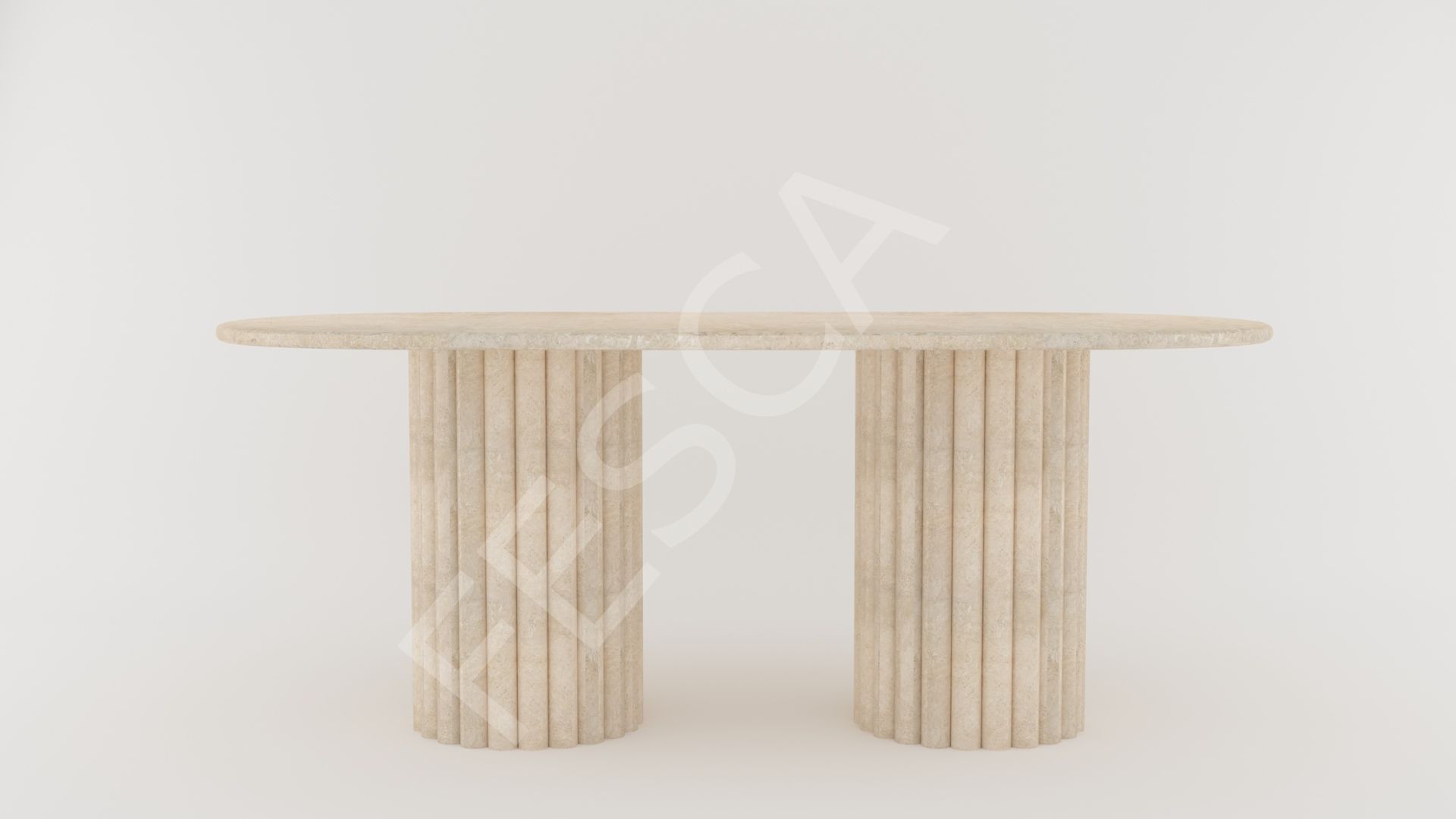 Roman Leg Travertine Table